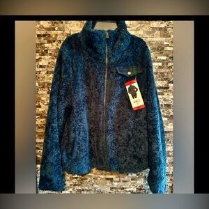 Plush Navy Pendleton Zip-Up Jacket